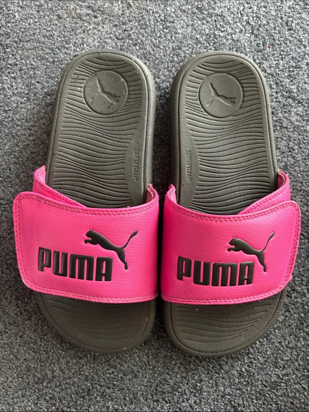 Puma Cool Cat Slides Black Pink Girls Youth Size 4Y Sandals